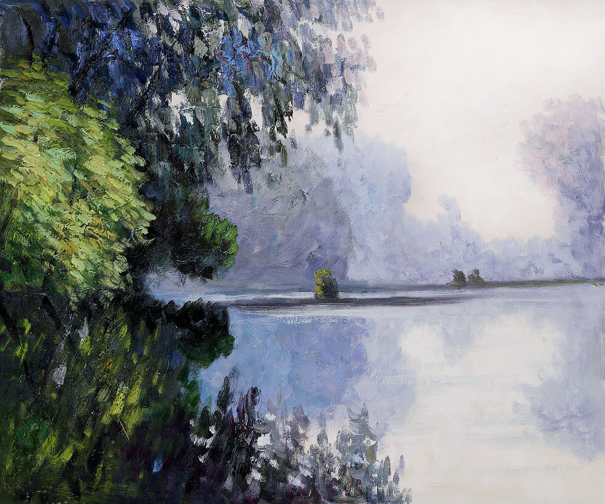 Morning On The Seine Near Giverny-Claude Monet Painting